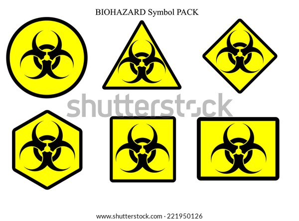 Bio Hazard Symbol Label Pack Isolate Stock Vector (Royalty Free) 221950126