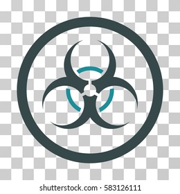 Bio Hazard vector icon. Illustration style is a flat iconic bicolor soft blue symbol on a transparent background.