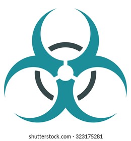 Bio Hazard vector icon. Style is bicolor flat symbol, soft blue colors, rounded angles, white background.