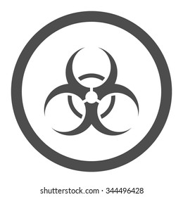 Bio Hazard vector icon. Style is flat rounded symbol, gray color, rounded angles, white background.