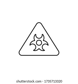 Bio hazard warning sign. Spreading virus, pandemic symbol. Epidemic danger icon. Line design for medical biology concept.