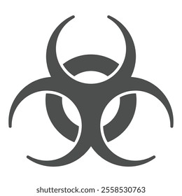 Bio hazard warning solid icon, chemistry attack concept. Vector graphics. Pollution danger sign on white background, glyph style icon for mobile or web design