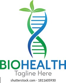 Bio Health logo for analysis DNA, bio genetic, DNA repair, genetic and health medical.