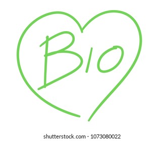 Bio heart logo vector 