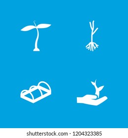 Bio icon. collection of 4 bio filled icons such as plant, sprout, greenohuse. editable bio icons for web and mobile.