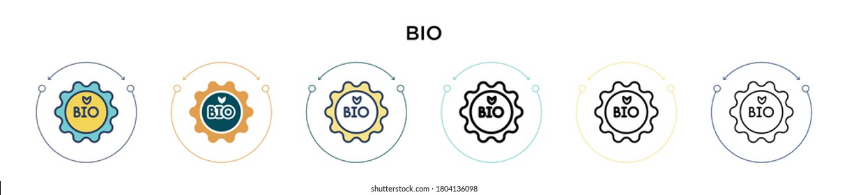 Icono de Bio en el estilo relleno, delgado, contorno y trazo. Ilustración vectorial de dos iconos de los vectores de color y negro se puede utilizar para móviles, ui, web