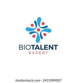 Bio icon, Human dna shape, Abstract logo Design for Human Resource and Career Development