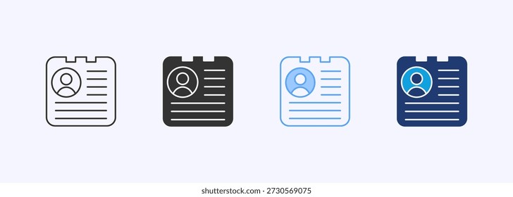 Conjunto de iconos de biografía Colección de estilos múltiples