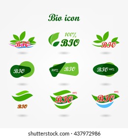 Bio Icon set on grey background.
