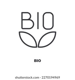 bio icon. Thin line bio icon from health and medical collection. Outline vector isolated on white background. Editable bio symbol can be used web and mobile