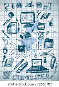 bio icons on old paper background