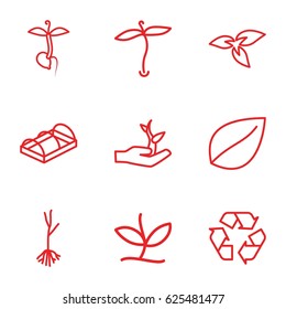 Bio icons set such as plant, leaf, sprout, recycle