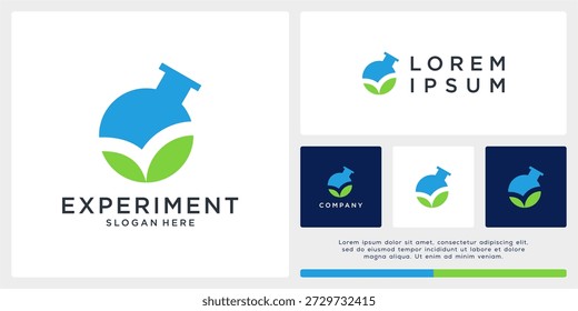 Modelo de design de logotipo de experimento de laboratório biológico.