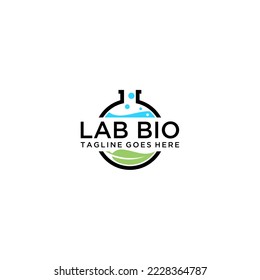 concepto de diseños de logotipo de laboratorio natural, símbolo creativo de ciencia y medicina, plantilla de logotipo de laboratorio ecológico