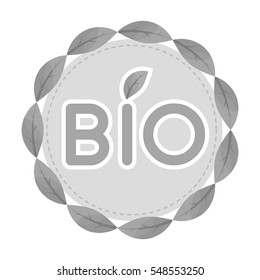 Bio label icon in outline style isolated on white background. Bio and ecology symbol stock vector illustration.