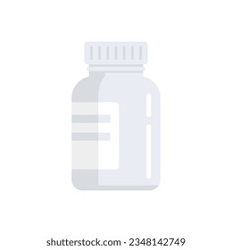 Bio lactic jar icon flat vector. Prebiotic microbe. Good bacterium isolated