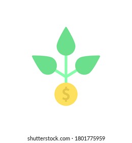 Bio, leaf, coin icon. Simple color vector elements of economy icons for ui and ux, website or mobile application