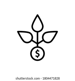 Bio, leaf, coin icon. Simple line, outline vector elements of economy icons for ui and ux, website or mobile application