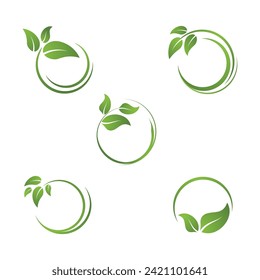 Bio leaf Icon Illustration design template