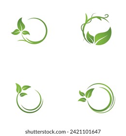 Bio leaf Icon Illustration design template