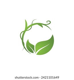 Bio leaf Icon Illustration design template