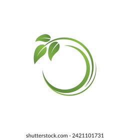 Plantilla de diseño Icono de hoja de biio Ilustración