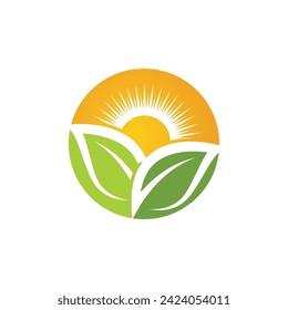Design-Vorlage für Bio-Blätter-Symbolbilder
