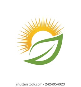 Design-Vorlage für Bio-Blätter-Symbolbilder
