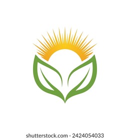 Bio leaf Icon Illustration design template