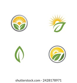 Bio leaf Icon Illustration design template