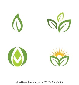 Bio leaf Icon Illustration design template