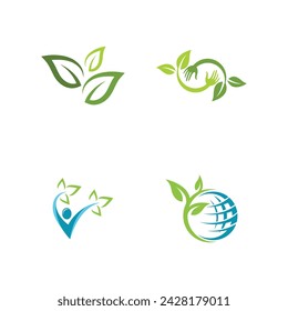 Bio leaf Icon Illustration design template