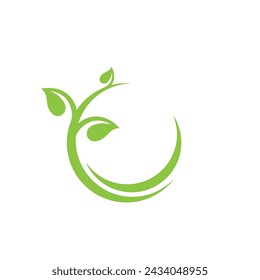 Bio leaf Icon Illustration design template