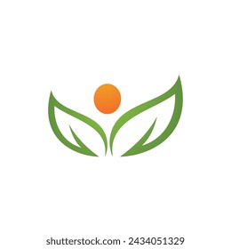 Bio leaf Icon Illustration design template