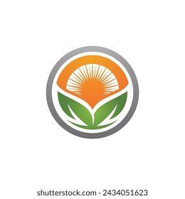 Plantilla de diseño de ilustración de icono de hoja Bio