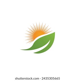 Bio leaf Icon Illustration design template