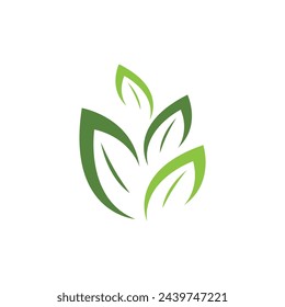 Bio leaf Icon Illustration design template