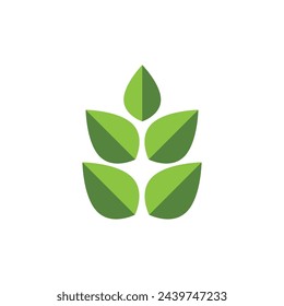 Plantilla de diseño de ilustración de icono de hoja Bio