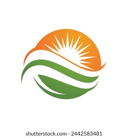 Bio leaf Icon Illustration design template