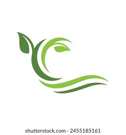 Bio leaf Icon Illustration design template