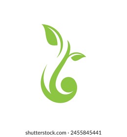 Bio leaf Icon Illustration design template