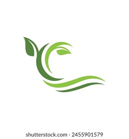 Bio leaf Icon Illustration design template