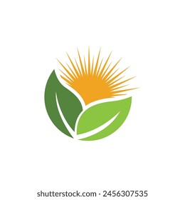 Bio leaf Icon Illustration design template