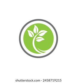 Icono de la hoja de Bio Ilustración de diseño Plantilla