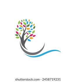 Bio leaf Icon Illustration design template