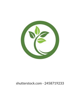 Bio leaf Icon Illustration design template