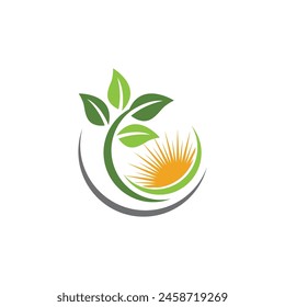 Bio leaf Icon Illustration design template