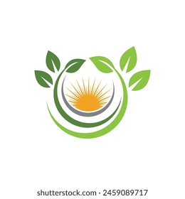 Bio leaf Icon Illustration design template