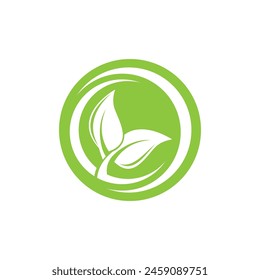 Bio leaf Icon Illustration design template