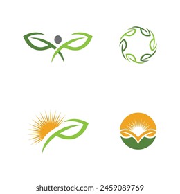 Icono de la hoja de Bio Ilustración de diseño Plantilla